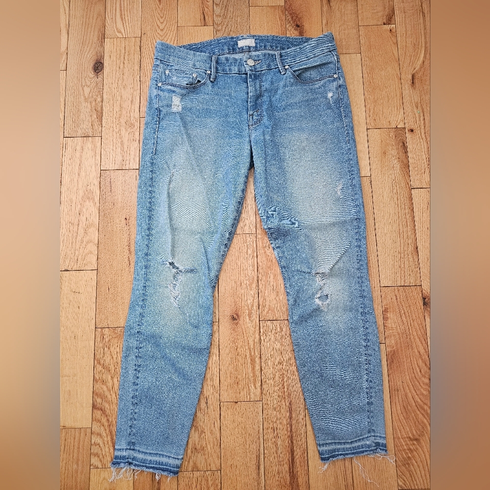 MOTHER Distressed Blue Jeans